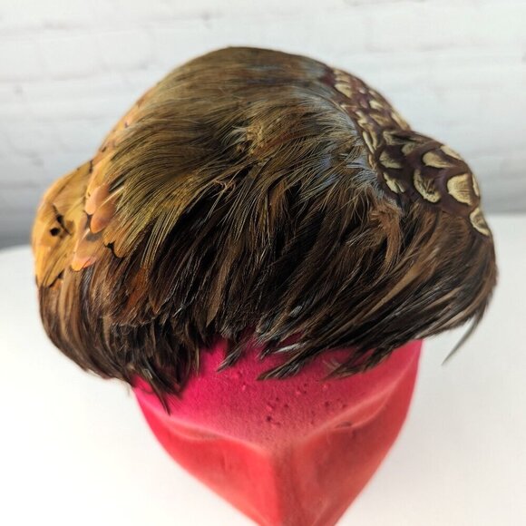Vintage Linda Farrell Pheasant Fascinator Headband Hat main image 10